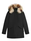 Woolrich Blue Technical Fabric Parka In Negro