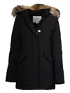 Woolrich Blue Technical Fabric Parka In Nero