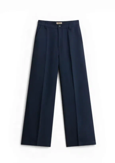 Woolrich Lyocell Linen Pants In Blue