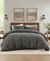 Woolrich Lyon Waffle Washed 3-pc. Duvet Cover Set, King/california King In Gray