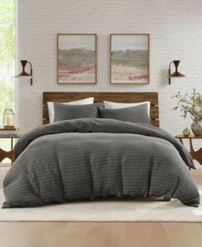 Woolrich Lyon Waffle Washed Duvet Cover Sets In Charcoal