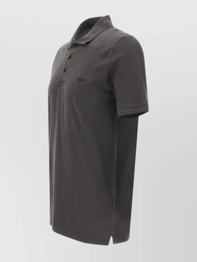 Woolrich "mackinack" Cotton Piquet Polo Shirt In Black
