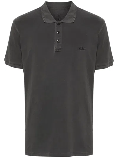 Woolrich Logo-embroidered Polo Shirt In Black