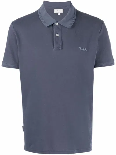 Woolrich Mackinack Cotton Polo Shirt In 3989 Melton Blue