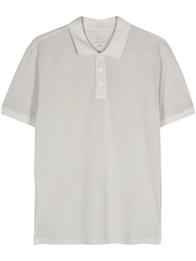 Woolrich Logo Embroidered Polo Shirt In Grey