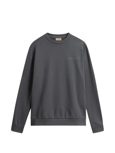 Woolrich Macro Logo Crew-neck Sweatshirt In Green