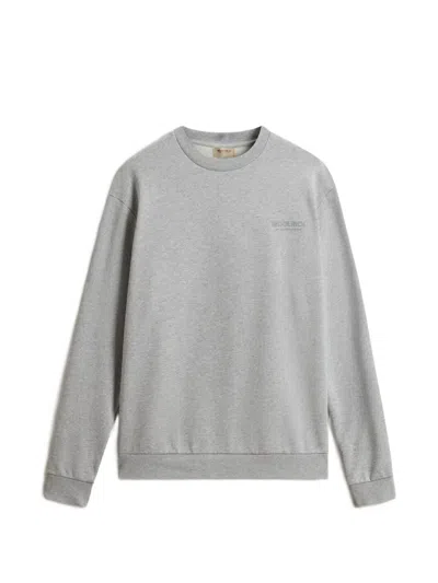 Woolrich Macro Logo Sweatshirt In Gray