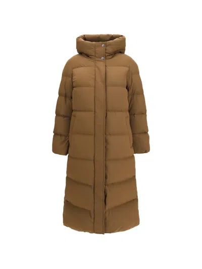 Woolrich Madison Hooded Puffer Coat In Brown
