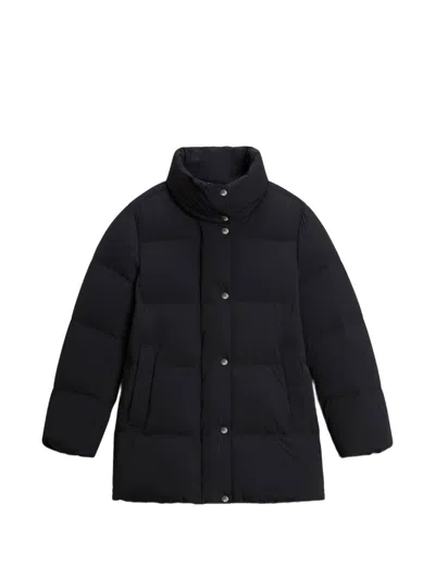 Woolrich Madison Midi Down Jacket In Black