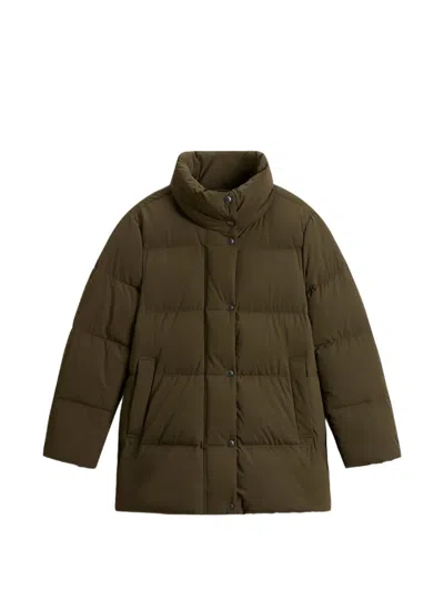 Woolrich Madison Padded Short Coat In Green