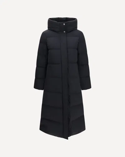 Woolrich Madison Quilted Matt Stretch Nylon Puffer Jacket In Black