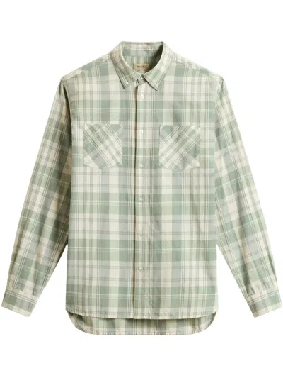 Woolrich Madras-checked Shirt In Green