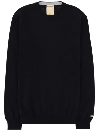 Woolrich Classic Cotton Sweater In Black
