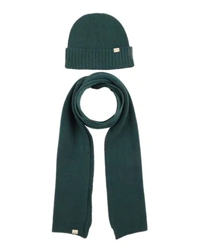 Woolrich Man Accessories Set Dark Green Size Onesize Wool, Polyamide