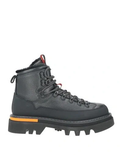 Woolrich Man Ankle Boots Black Size 8 Shearling In Blue