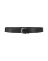 Woolrich Man Belt Black Size Xl Leather In Black
