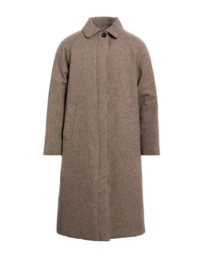 Woolrich Man Coat Brown Size L Virgin Wool