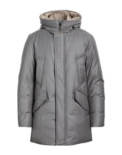 WOOLRICH WOOLRICH MAN COAT GREY SIZE M VIRGIN WOOL, SILK