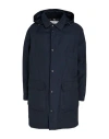Woolrich Man Coat Midnight Blue Size L Cotton, Polyester In Blue