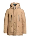 Woolrich Man Coat Sand Size L Cotton, Polyamide In Sand