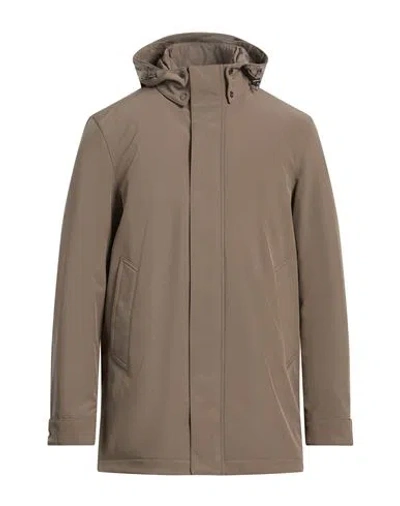 Woolrich Man Coat Taupe Size Xl Polyester, Elastane In Brown