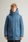 Woolrich Relaxed-fit Blue Coat With Hood And Practical Pockets In Blue