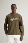 Woolrich Embroidered-logo Cotton T-shirt In Green