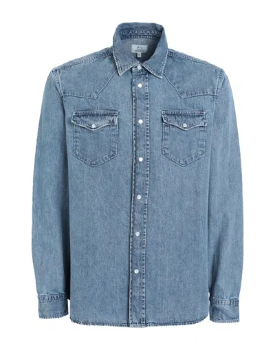 Woolrich Denim Shirts In Bleached Denim