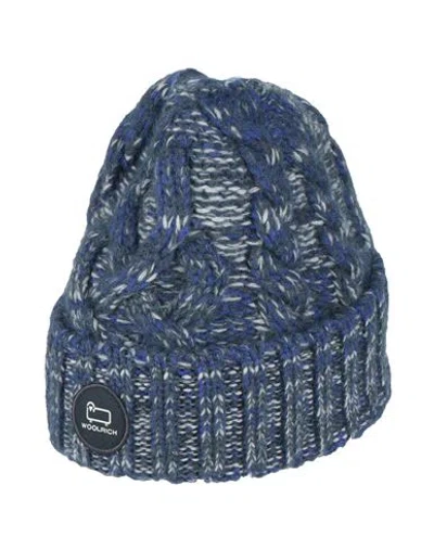 Woolrich Man Hat Blue Size L Virgin Wool, Acrylic, Polyamide, Mohair Wool