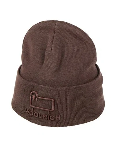 Woolrich Man Hat Dark Brown Size Xl Cotton, Wool