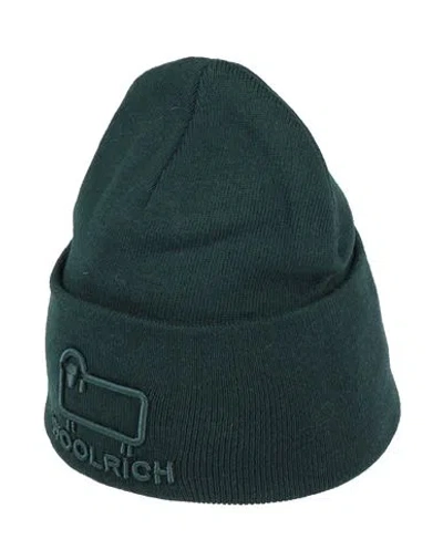 Woolrich Man Hat Emerald Green Size S Cotton, Wool