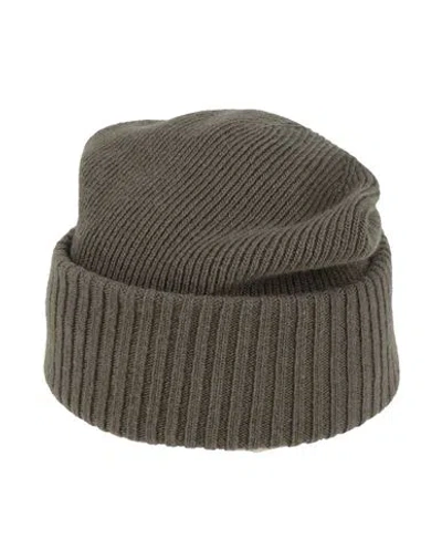 Woolrich Man Hat Military Green Size Xl Wool, Cashmere In Gray