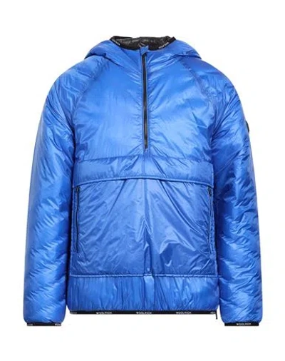 Woolrich Man Jacket Blue Size Xs Polyamide