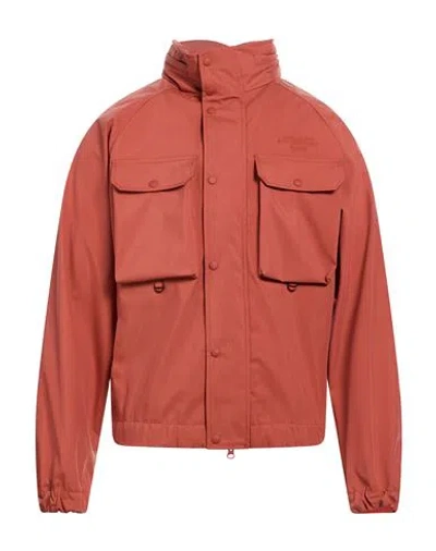 Woolrich Man Jacket Brick Size Xxl Cotton, Polyamide, Polyester In Red