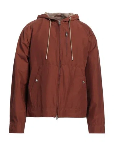Woolrich Man Jacket Brown Size L Cotton, Polyamide
