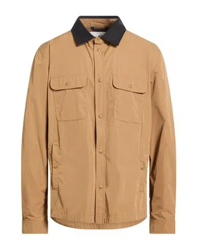 Woolrich Man Jacket Camel Size Xl Polyester, Cotton In Pattern
