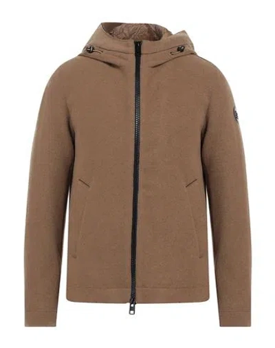 Woolrich Man Jacket Camel Size Xl Wool, Polyamide In Brown