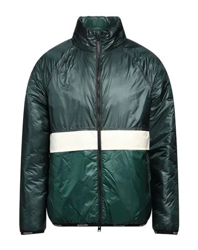 Woolrich Man Jacket Dark Green Size M Polyamide In Green