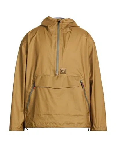 Woolrich Man Jacket Khaki Size L Polyamide In Brown