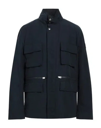 Woolrich Man Jacket Midnight Blue Size Xl Cotton, Polyamide In Blue