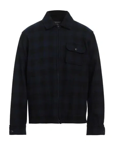 Woolrich Man Jacket Midnight Blue Size S Wool, Polyamide