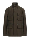 Woolrich Man Jacket Military Green Size L Cotton, Polyamide In Green