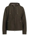 Woolrich Man Jacket Military Green Size L Cotton, Polyamide