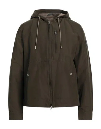 Woolrich Man Jacket Military Green Size L Cotton, Polyamide