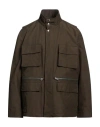 Woolrich Man Jacket Military Green Size L Cotton, Polyamide In Green
