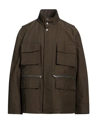 Woolrich Man Jacket Military Green Size L Cotton, Polyamide