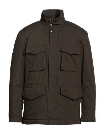 Woolrich Man Jacket Military Green Size M Cotton, Polyamide