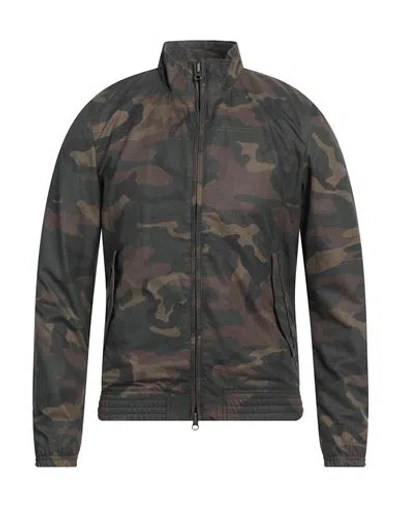 Woolrich Man Jacket Military Green Size L Cotton, Polyamide