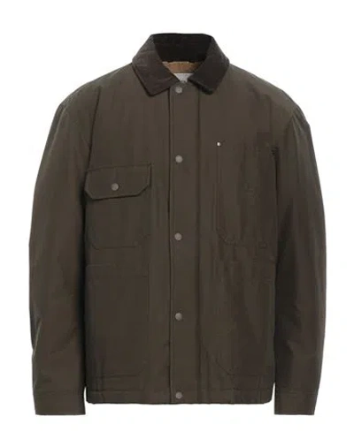 Woolrich Man Jacket Military Green Size Xl Cotton, Polyamide
