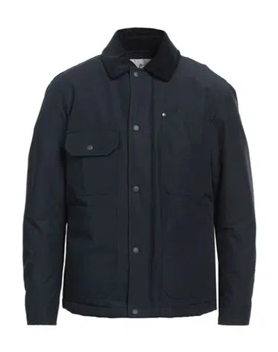 Woolrich Man Jacket Navy Size Xl Cotton, Polyamide In Navy Blue